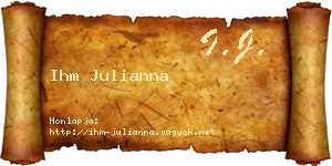 Ihm Julianna névjegykártya